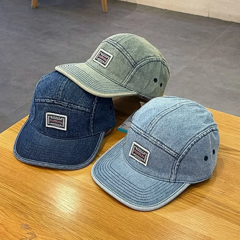 Corduroy Cap 5 Panel - Винтажные джинсовые бейсболки с плоским козырьком