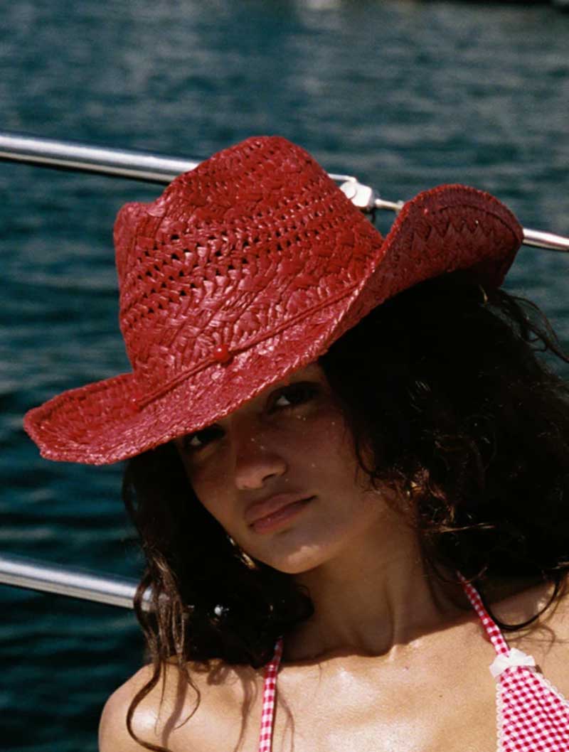 Ковбойская шляпа, красная летн – обзор и цена Cowboy Hat Straw
