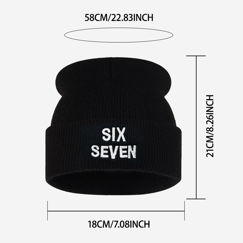 Вязаная шапка-бини с вышитыми  – обзор и цена Beanie Cuffed Knit